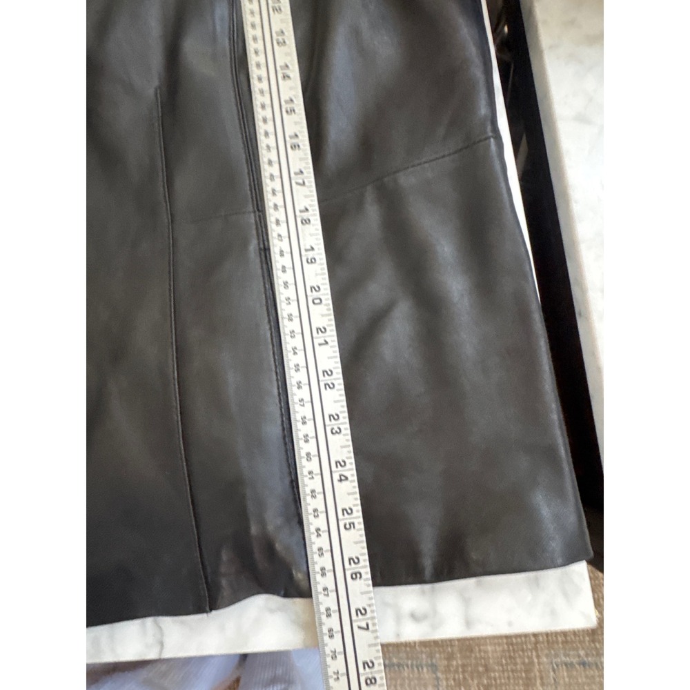 Cole Haan Womens 2X Black Genuine Lambskin Leather Zip Front Mock Neck Jacket - Picture 6 of 7